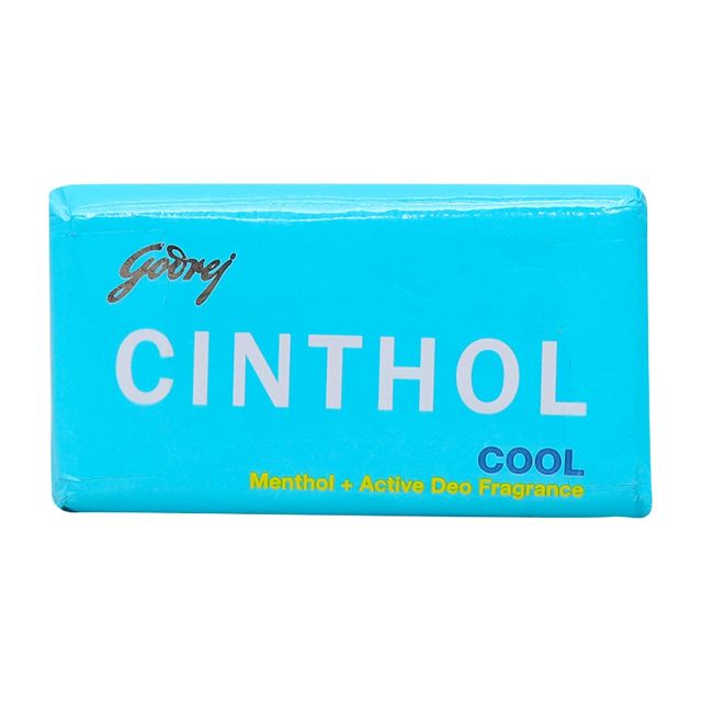 Cinthol Cool Bath Soap, Menthol + Active Deo Fragrance, 125g (Buy3 Get1 Free)